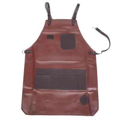 Apron Barber Pinafore With Pockets Waterproof Bartender Kitchen Cooking Pinafore Adjustable Waterdrop Resistant Chef Apron Unisex