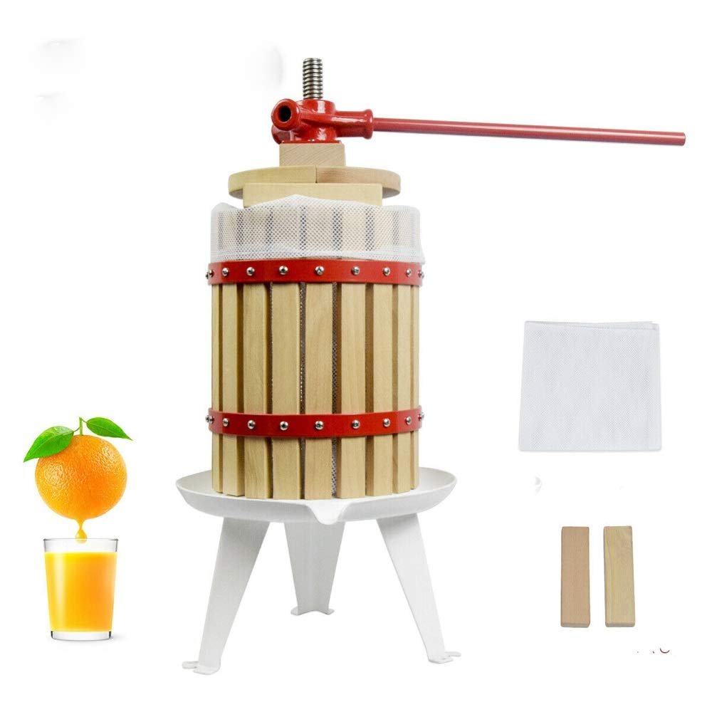 Fruit Wine Cider Press Apple Grapes Crusher Juice Maker Juicer & Filter Bags (4.75Gallon)