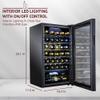 Schmecke 34 Bottle Compressor Wine Cooler Refrigerator w/Lock | Large Freestanding Wine Cellar | 41f-64f Digital Temperature Control Wine Fridge For Red, White, Champagne or Sparkling Wine - Black view 2
