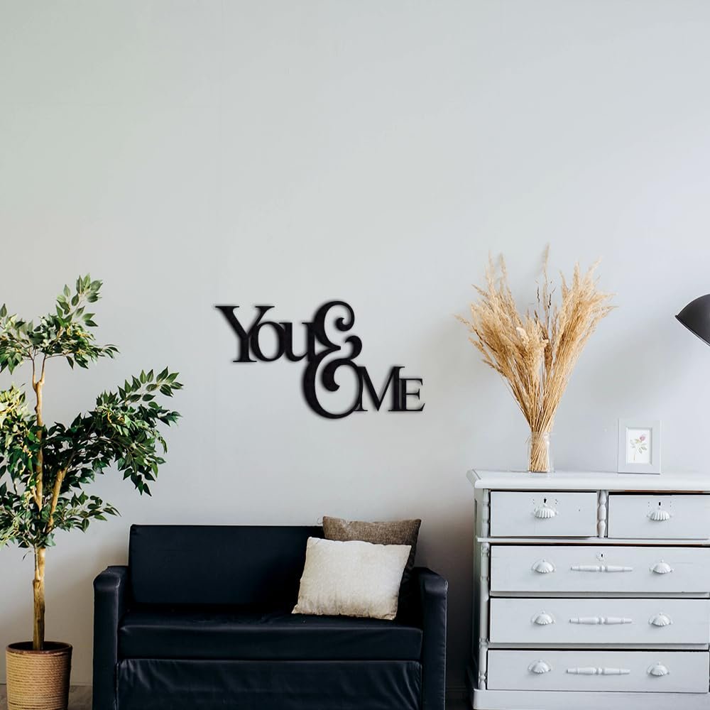Badger Steel USA - You & Me - Metal Wall Art - 28" X 15.7" - Hammered Silver