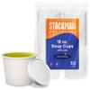 [12 oz. - 50 Sets] Paper Food Container with Lid, Insulated Food Cups with Vented Lids - Hot or Cold To Go Soup Cup, for Soups, Ice Cream and Yogurt - Eco-Friendly - White view 1
