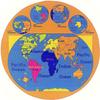champion rugs Kids/Baby Room/Daycare/Classroom/Playroom Area Rug. Educational. Fun. World Map. Oceans. Hemispheres. Compass. Non-Slip Gel Back (8 Feet X 8 Feet Round) view 1