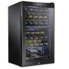 SCHMECKE 33 Bottle Dual Zone Wine Cooler Refrigerator w/Lock | Large Freestanding Wine Cellar | 41f-64f Digital Temperature Control Wine Fridge For Red, White, Champagne or Sparkling Wine - Black view 1