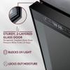 SCHMECKE 33 Bottle Dual Zone Wine Cooler Refrigerator w/Lock | Large Freestanding Wine Cellar | 41f-64f Digital Temperature Control Wine Fridge For Red, White, Champagne or Sparkling Wine - Black view 4