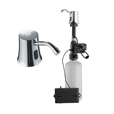 ASI 20333 Automatic Liquid Soap Dispenser 54 oz Capacity, Stainless Steel Spout 4" x 21-12" (102 x 546 mm) - Vanity Mounted