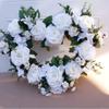 Wreaths LIU- Heart-Shaped White Rose Front Door Pendant for Home Studio Wedding Decoration view 2
