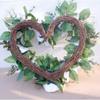 Wreaths LIU- Heart-Shaped White Rose Front Door Pendant for Home Studio Wedding Decoration view 3