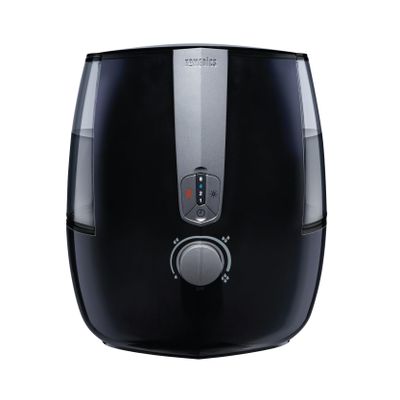 Homedics TotalComfort Plus Humidifier  Large Air Humidifiers for Bedroom, Plants  Top-Fill 5.3L Water Tank with Cool and Warm Mist, Essential Oil Pads, Colored Night-Light, Black