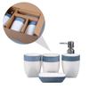 1set Glazed Bathroom Organizer Soap Dispenser Toothbrush Cups and Tray and for Use view 3
