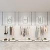 Clothing Store Display Rack Ceiling Hanger, Women's Clothing Store Windows Shelves Hanging Clothes Bar Display Hangers, Metal Retail Clothing Garment Racks Display Rod view 3
