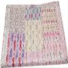 Blanket Bedding Bedspread Bed Kantha Vintage Handmade Silk Patchwork Indian Art Cover India Sari Bohemian Spreads Washed Patola Spread Quilt view 2
