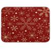 Christmas Snowflakes On Dark Red Dish Drying Mat, Absorbent Dish Drying Mat for Kitchen, 16" x 18" view 1