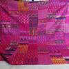 Blanket Bedding Bedspread Bed Kantha Vintage Handmade Silk Patchwork Indian Art Cover India Sari Bohemian Spreads Washed Patola Spread Quilt view 2