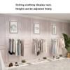 Clothing Store Display Rack Ceiling Hanger, Women's Clothing Store Windows Shelves Hanging Clothes Bar Display Hangers, Metal Retail Clothing Garment Racks Display Rod view 3
