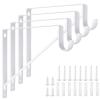4 Pack Heavy Duty Closet Rod Brackets Holder 11 x 11 x 1 Inch White Closet Rod Support Bracket Black Steel Closet Rod Holders for Hanging Clothes Rod Support Brackets (White - 4Pack) view 1