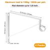 4 Pack Heavy Duty Closet Rod Brackets Holder 11 x 11 x 1 Inch White Closet Rod Support Bracket Black Steel Closet Rod Holders for Hanging Clothes Rod Support Brackets (White - 4Pack) view 2