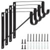 4 Pack Heavy Duty Closet Rod Brackets Holder 11 x 11 x 1 Inch White Closet Rod Support Bracket Black Steel Closet Rod Holders for Hanging Clothes Rod Support Brackets (Black - 4Pack) view 1