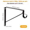 4 Pack Heavy Duty Closet Rod Brackets Holder 11 x 11 x 1 Inch White Closet Rod Support Bracket Black Steel Closet Rod Holders for Hanging Clothes Rod Support Brackets (Black - 4Pack) view 2