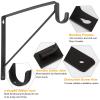 4 Pack Heavy Duty Closet Rod Brackets Holder 11 x 11 x 1 Inch White Closet Rod Support Bracket Black Steel Closet Rod Holders for Hanging Clothes Rod Support Brackets (Black - 4Pack) view 3