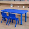 Kids Children Plastic Table Strong Study Garden Or Inside Table,Kindergarten,Home,Daycare Table,Toddlers Dining Table Game Table,Blue view 2