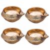 Indian Brass Golden Diya Lamp Beautiful Engraved Design Diwali Home Dcor Gift Pcs view 1