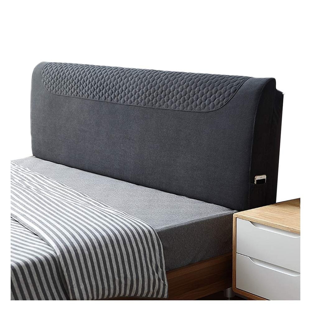 LIANGJUN Headboard Bed Backrest Cushion, Wall Pillow Comfortable, Sponge Filling Double Large Backrest, Double Bed Children's Room, Washable Cover (Color : Dark Gray, Size : 200cm)