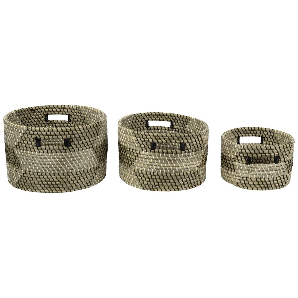Set of 3 Traditional Nesting Wicker Baskets 14.5"