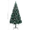 'vidaXL - 8ft Artificial Christmas Tree with Pine Cones & Snow Tips, Eco-Friendly, Lifelike Design, Metal Base for Stability - Green and White view 2