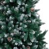 'vidaXL - 8ft Artificial Christmas Tree with Pine Cones & Snow Tips, Eco-Friendly, Lifelike Design, Metal Base for Stability - Green and White view 3