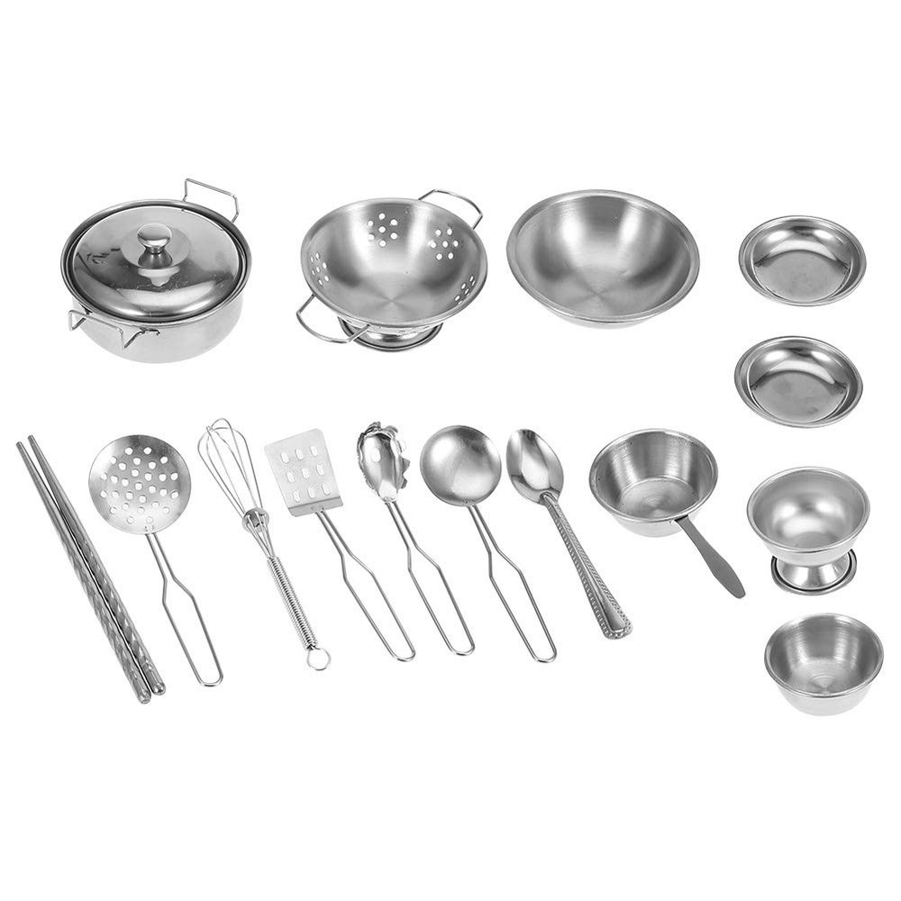 16/18/25pcs Stainless Steel Cookware Set Saucepan Lids Pot Cooking Kitchen(16 pieces)