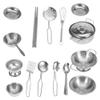 16/18/25pcs Stainless Steel Cookware Set Saucepan Lids Pot Cooking Kitchen(16 pieces) view 3