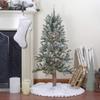 Pre-Lit Medium Flocked Alpine Artificial Christmas Tree - 4' - Clear Lights view 2