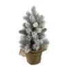 12" Potted Flocked Pine with Pine Cones Medium Artificial Christmas Tree Unlit view 1