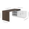 Bestar Equinox L-Shaped Desk in Antigua & White, 72W view 3