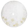 48" White with Gold Embroidered Snowflakes Christmas Tree Skirt view 1