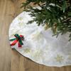 48" White with Gold Embroidered Snowflakes Christmas Tree Skirt view 2
