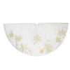 48" White with Gold Embroidered Snowflakes Christmas Tree Skirt view 3