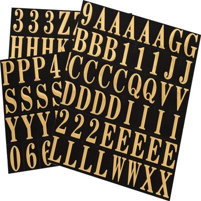 Hillman Group 842266 1 in. Black & Gold Glossy Mylar Square Cut Self Adhesive Letters & Numbers - 6 Piece66