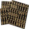 Hillman Group 842266 1 in. Black & Gold Glossy Mylar Square Cut Self Adhesive Letters & Numbers - 6 Piece66 view 1