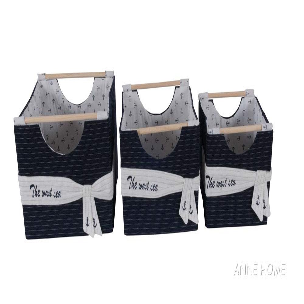 Old Modern Handicrafts AB011 Foldable Fabric Basket - Pack of 3