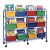 School Specialty 2002900 Metal Mobile Leveled Library Without Trays44; Blue view 1