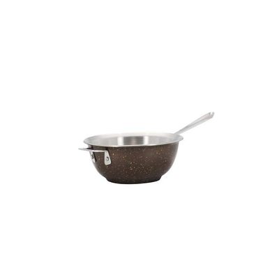 Bon Chef 60008COFFEE 12 in. Hotstone Coffee Cucina Chefs Pan with Lid - Induction Bottom
