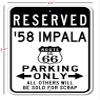 1958 58 CHEVY IMPALA Route 66 Reserved Parking Sign, Metal Novelty Sign, Man Cave Wall Decor, Garage Sign - 10x14 inches view 2