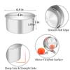 TeamFar 6 Inch Cake Pan, 6 x 3 Deep Round Cake Pan Tier Baking Pans Set Stainless Steel, For Baking Steaming Serving, Healthy & Toxic Free, Deep & Straight Size, Oven & Dishwasher Safe - Set of 4 view 2