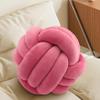 Knot Pillow Ball, Fluffy Handmade Decorative Throw Pillow, Soft Round Knotted Cushion for Couch & Bedroom, Cute Home Decor Ball Pillow for Living Room (7.87 Inches, Fuchsia) view 1