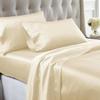 7 Pc Silk Satin Sheet Set - Pure Silk Sheets - Silk Satin Fitted - Silk Satin Flat - Silk Satin Duvet Cover - Silk Satin Pillowcase - Skin Friendly Silk Satin Sheet Set - (Twin XL Burgundy) view 4