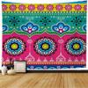 Staromay Tapestry Blue Indian Pakistani Truck Jingle Made Colorful Folk Traditional Transport Abstract Artistic Asia Wall Tapestry Cute Tapestry for Bedroom Living Room 80x60 Inch view 1