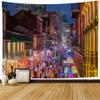 Staromay Tapestry Party Street Pubs Bars Downtown Neon French Quarter New Vintage Bourbon Mardi Gras Louisiana Music Wall Tapestry Cute Tapestry for Bedroom Living Room 80x60 Inch view 1
