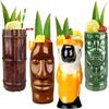 LINALL Tiki Mugs Cocktail Set of 8 - Ceramic TIKI Mugs Hawaiian Party Cute Exotic Cocktail Glasses Hawaiian TIKI Mug - TKSET0080 (8pcs) view 3
