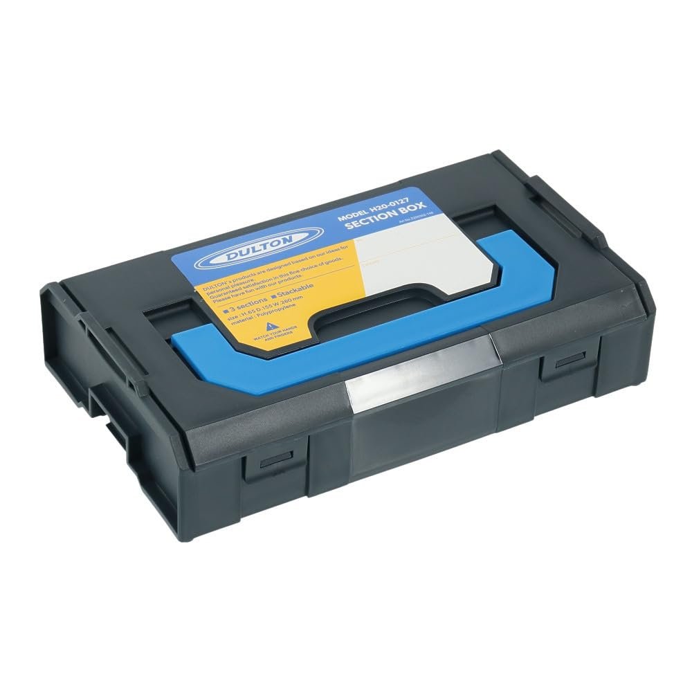 Dulton H20-0127GN/BL Section Box, Dark Green/Blue, Articulated Stackable Section Box, Parts Stocker, Storage Case, Height 2.6 inches (65 mm), Width 10.2 inches (260 mm), Depth 6.1 inches (155 mm)